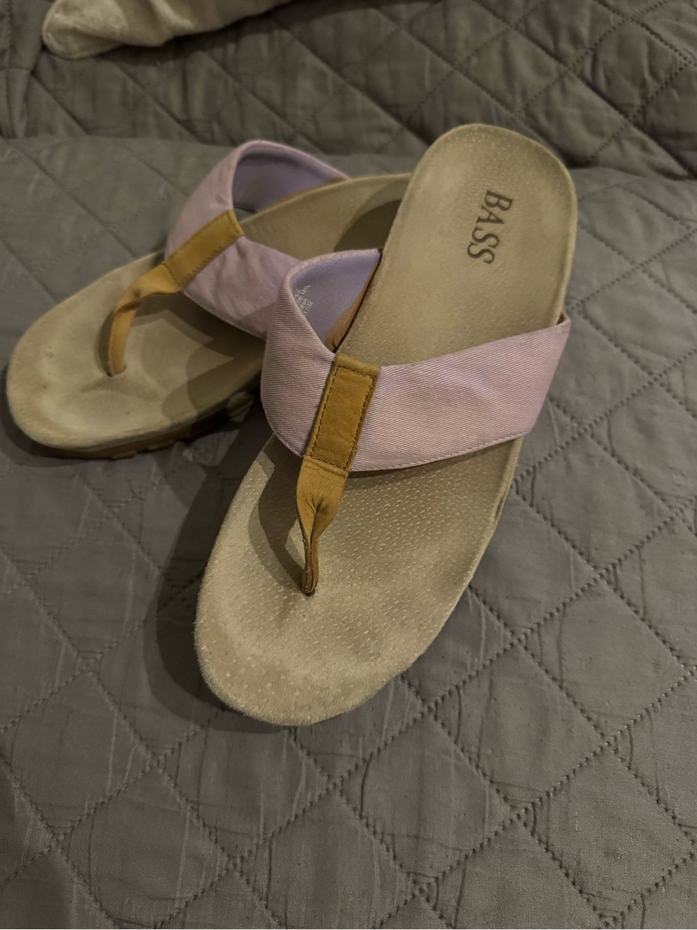 BASS Lilac and Tan Sandals